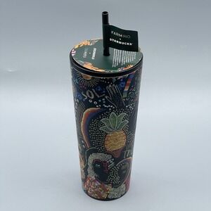 Starbucks Farm Rio Cold Cup Stainless Steel Black Artwork 24oz Limited Release